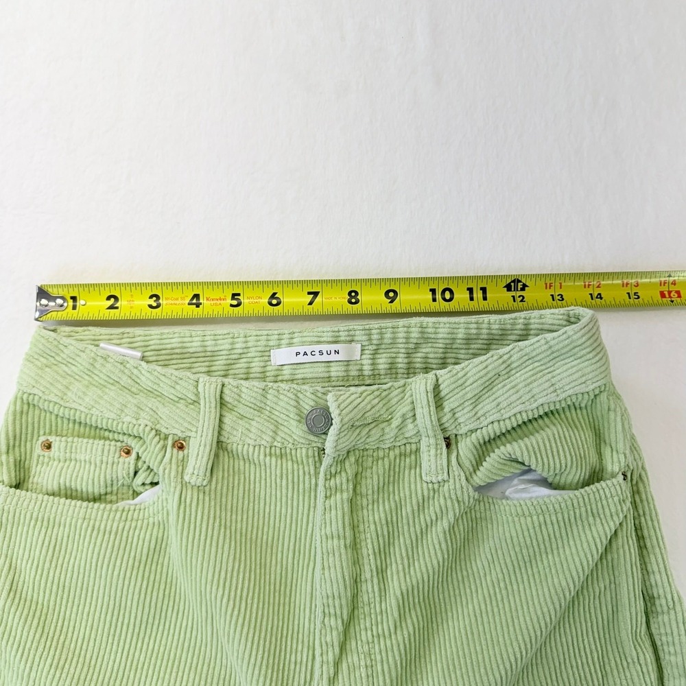 PACSUN 90's Boyfriend Pistachio Green Corduroy Pants Size 27 Wide Leg Soft - Picture 4 of 9